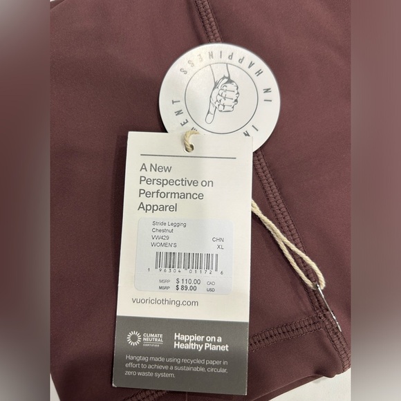 Vuori Women's XL Stride Legging Chestnut Dark Pink NWT 7/8 Length High Rise - Picture 7 of 8